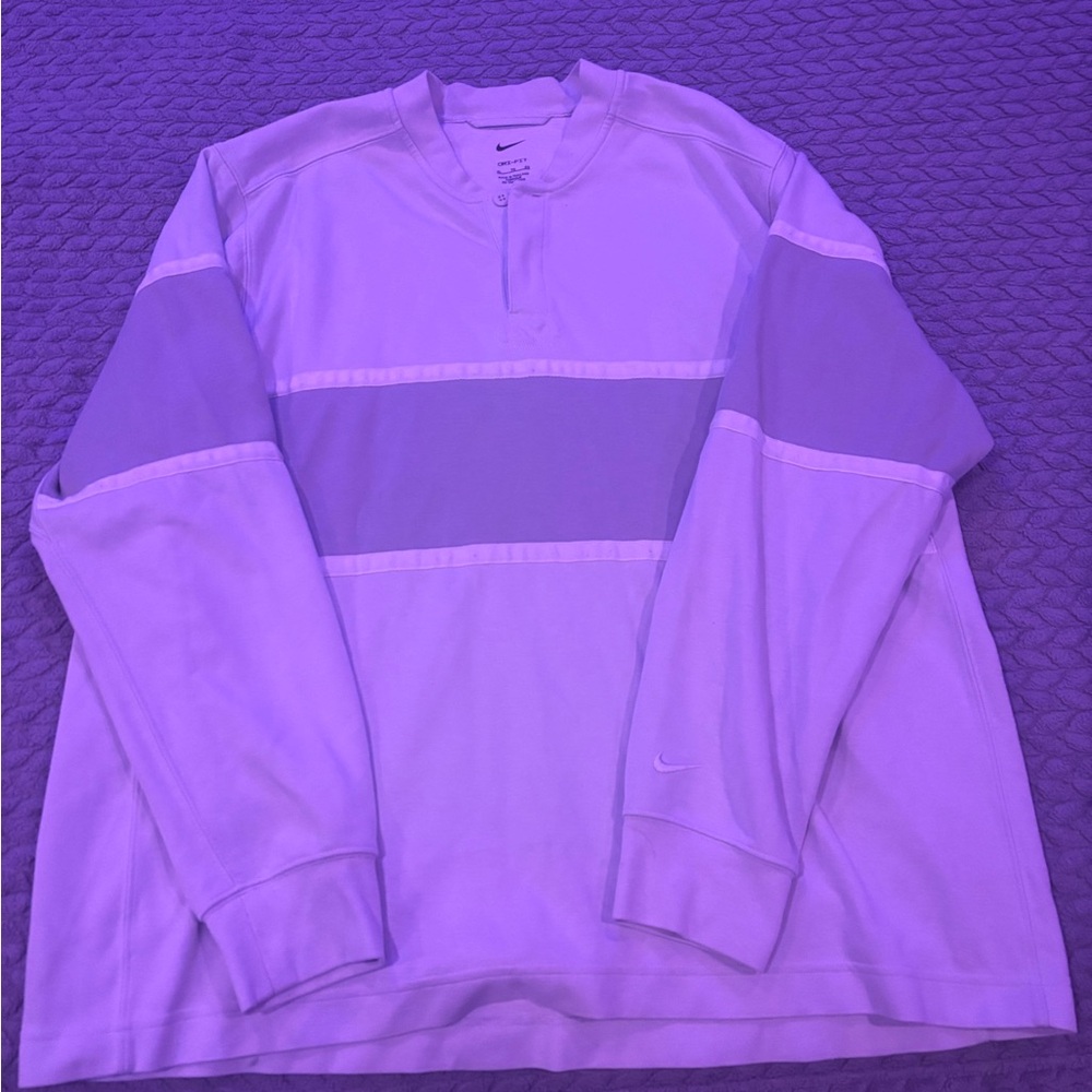 Nike White Long Sleeve sweater/pull over made for golf but can be worn casually